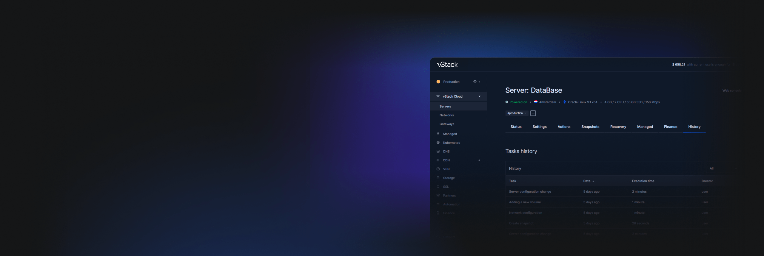 vStack Cloud Panel  — service management panel for cloud providers
